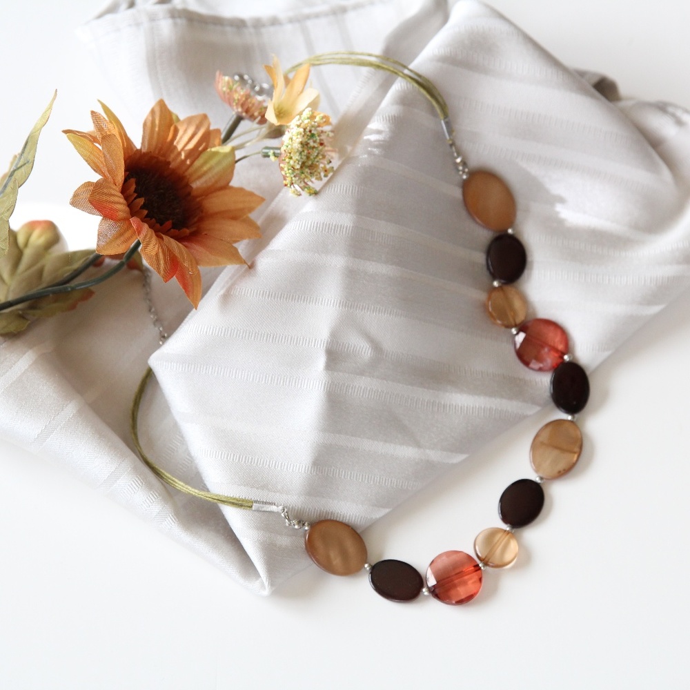 LOFT amber stone statement necklace